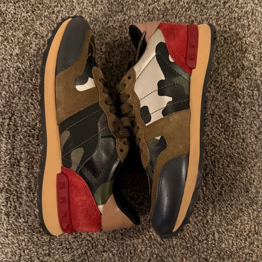 VALENTINO GARAVANI Women's Rockrunner Camouflage Lace-Up Sneakers Size 38/US8